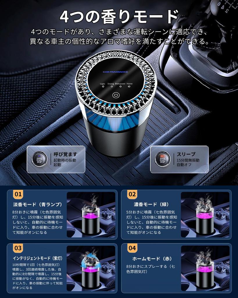 P51 Ароматизатор для автомобиля, Ультразвуковой распылитель, Автомобиль, Автомобиль, Бесшумный, Автоматическое включение/выключение,