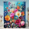 Beautiful Plant Flower Shower Curtain Eucalyptus Leaf Cherry Blossom Scenery Cat Butterfly Polyester Bath Curtain Bathroom Decor