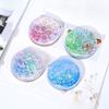Портативное двухстороннее складное косметическое зеркало с перетекающим сверкающим песком, женские подарки, мини-зеркало для макияжа, компактные карманные зеркала