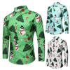 Men Casual Snowflakes Christmas Deer Printed Christmas Shirt Top Blouse
