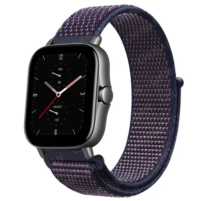20mm/22mm Nylon Loop Watch Band For Amazfit GTS/4/2/2e/3/GTS2 Mini/GTR 4/3 pro/GTR2/2e/stratos 2/3 Bracelet Amazfit Bip-u Strap