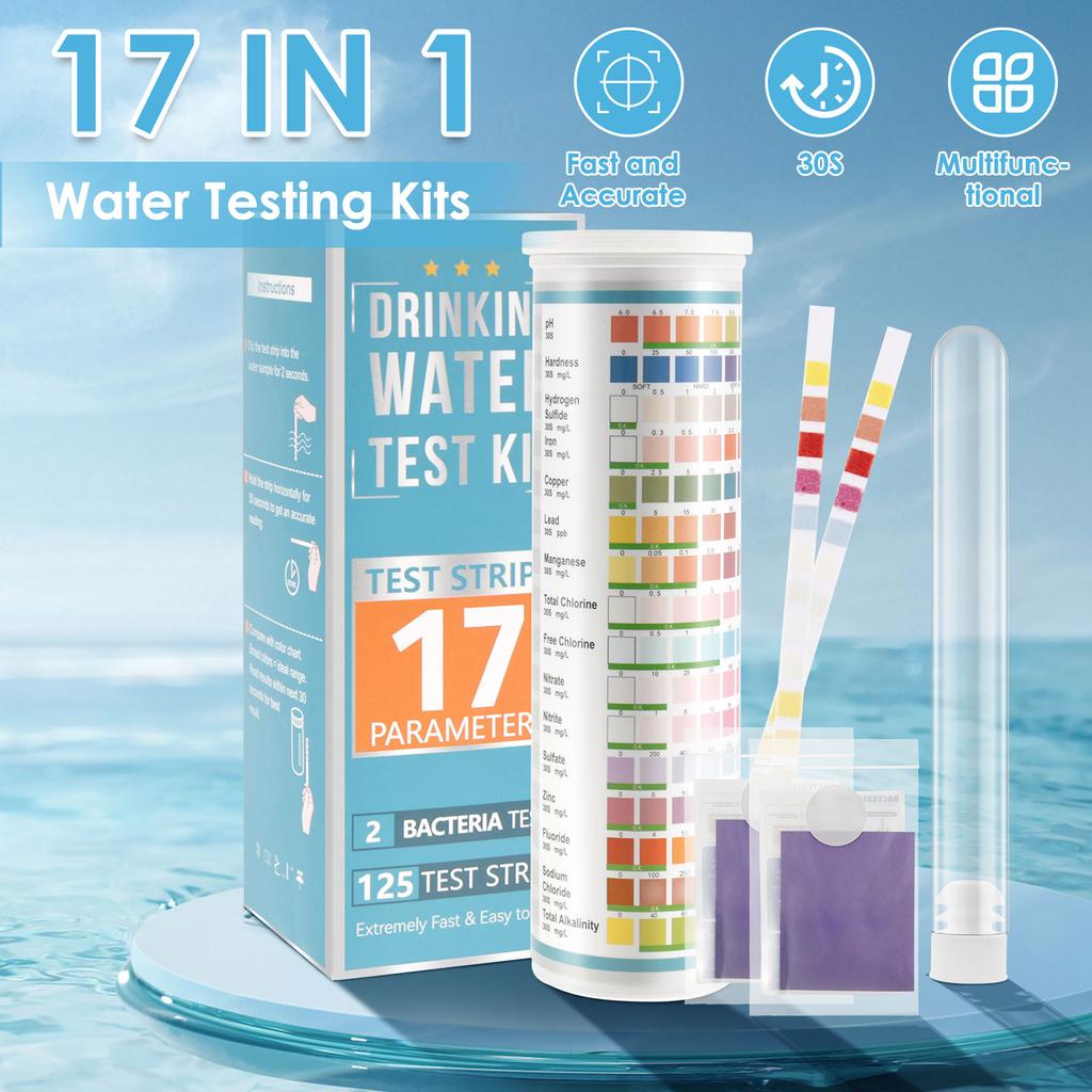 5-17 In 1 Aquarium Test Strips Water Quality Test Strip Fish Tank Nitrate pH Hardness Test Strips Freshwater Saltwater Water Spa