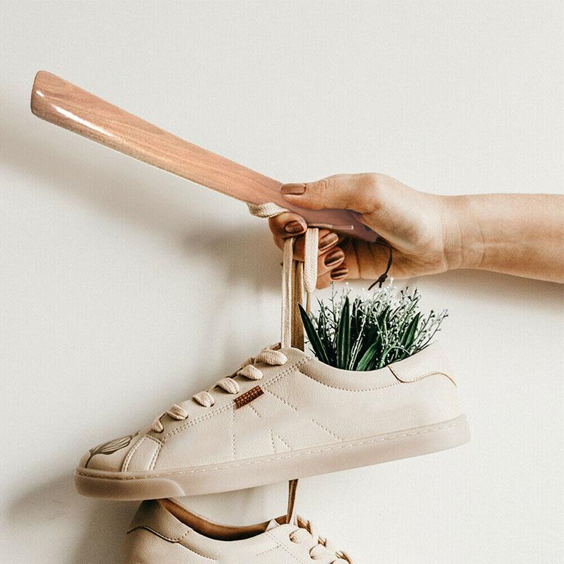 38 см Практичный женский и детский рожок для обуви с деревянной длинной ручкой и подвесной веревкой