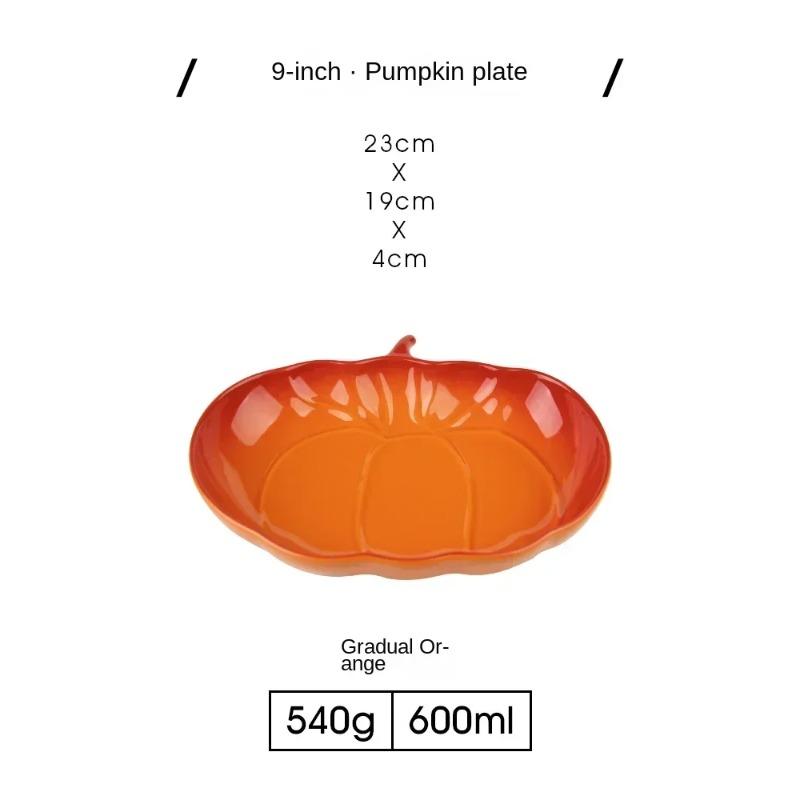 Милые керамические тарелки серии Pumpkin, обеденные тарелки, японские тарелки для пасты, десертов, домашние тарелки для салатов, глубокие тарелки в стиле Ins