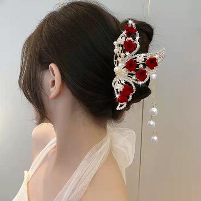 Супер бессмертный китайский зажим с кисточкой, высококачественный китайский головной убор, бабочка-колокольчик, заколка для волос в виде орхидеи, свадебный зажим