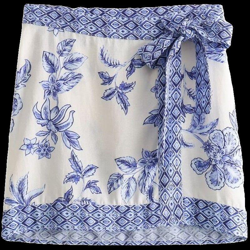 Fashion Style 2024 Summer New Arrival Women's Clothing High Waist One-Piece Culottes Flower Printing Skirt 9878108