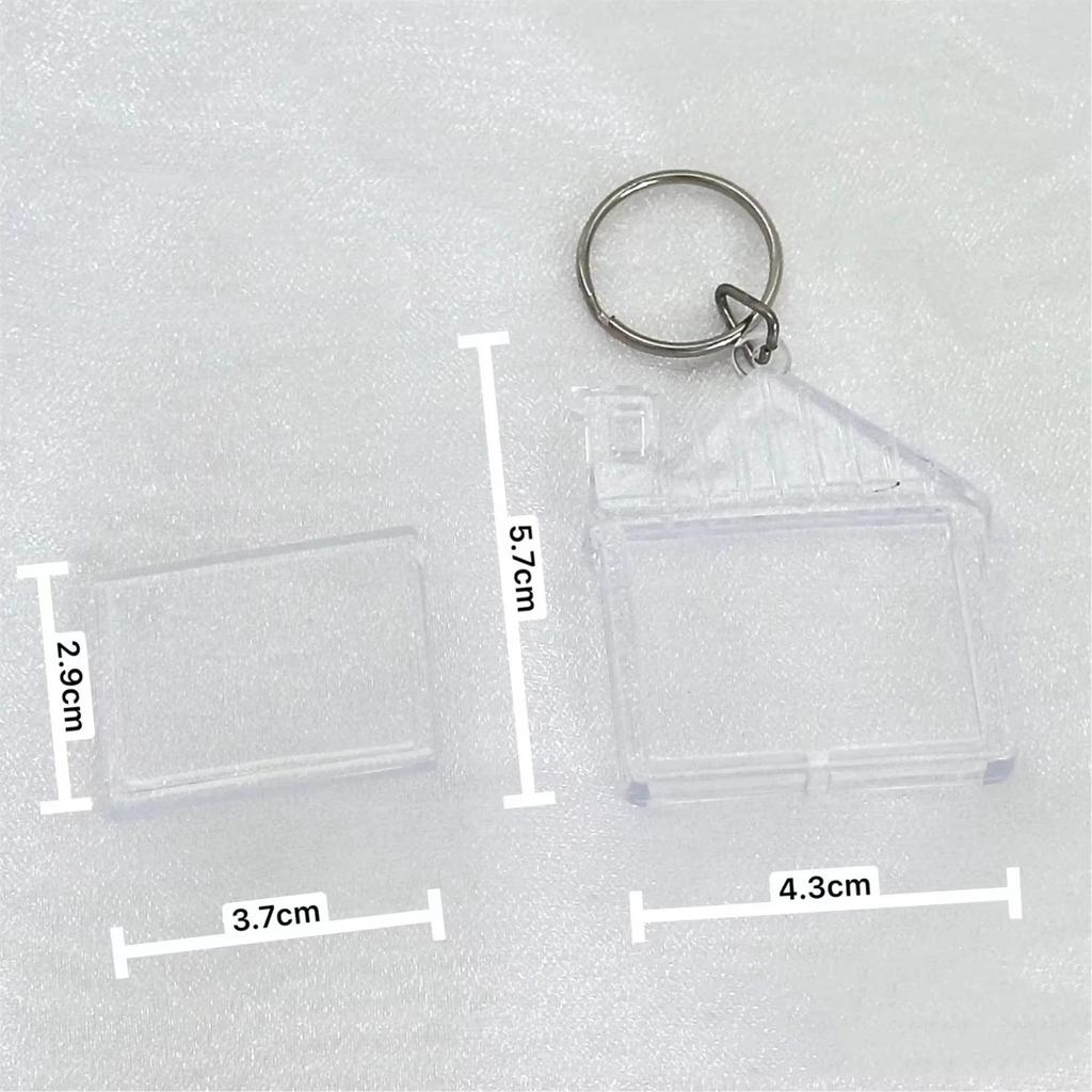 1Pc INS Simple Transparent Acrylic 1-inch Photo Frame Korean Kpop Idol 1-inch Photocard Protective Display Key Chain Bag Pendant