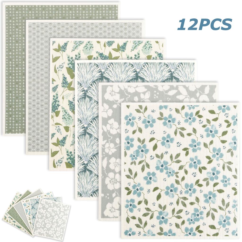 5/15PCS Kitchen Dish Towels Absorbent Swedish Dishcloths Oil-Free Cleaning Cloths for Washing Dishes Cleaning Kitchen Dish Rags