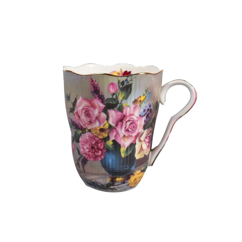 European Coffee Cup Phnom Penh Mug Household Ceramic Retro Bone China Cup High Value Water Cups Light Luxury High Cups