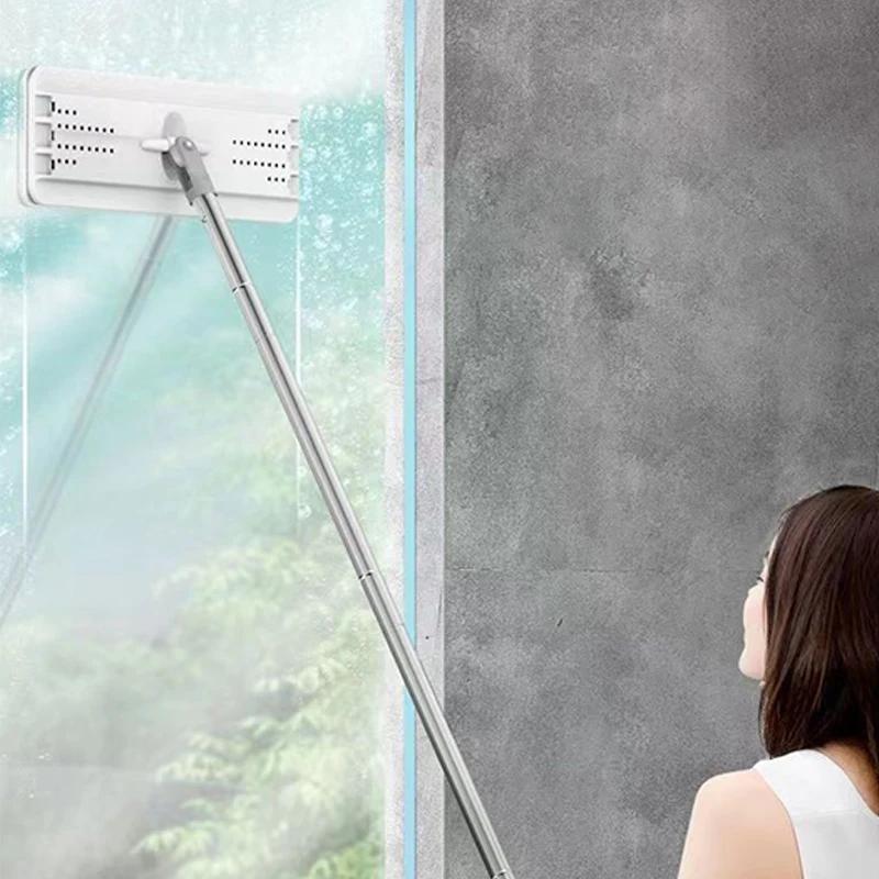 Вращающаяся на 360° швабра для сухой и влажной уборки Плоская швабра с отжимом и ведром Сильная адсорбция Без ворса Супер-пятновыводящая швабра