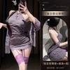 Sex underwear sexy disc buckle lace stand-up collar cheongsam pure desire hot girl purple neck cheongsam woman