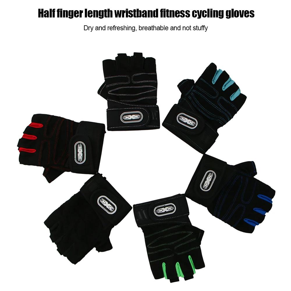 Half Finger Cycling Gloves Bicycle Motorcyclist Gloves Gym Training Fitness Weightlifting Sport Fingerless Women Men Sport Glove