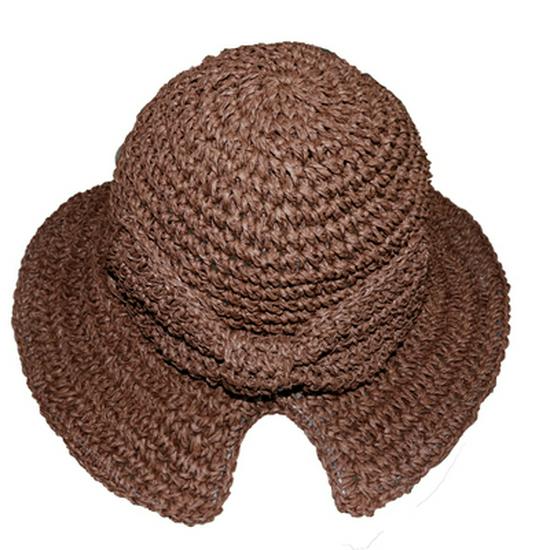 Женская складная шляпа от солнца из японской соломы с бантом - Повседневная летняя шляпа-ведро/рыбацкая для путешествий и защиты от солнца