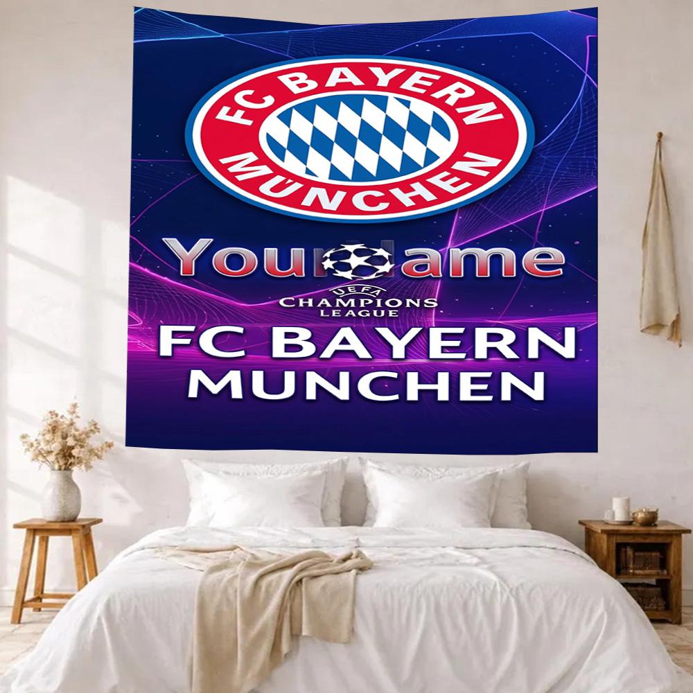 Fuballclub Bayern Mnchen Ev Custom Your Name Wall Decor Tapestry Art For Pet Memorial Birthdaywedding Party Backdrop Family Gift