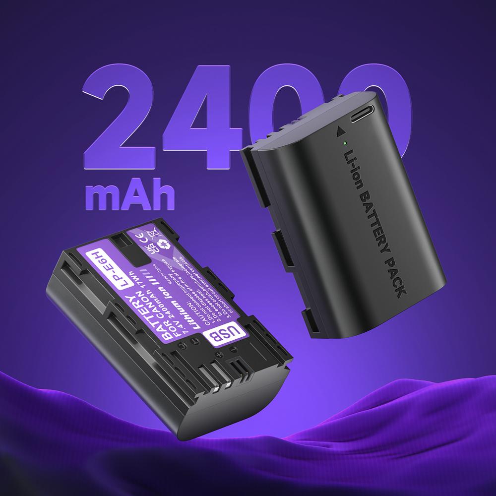 PALO 2400 мАч USB LP-E6 LP E6 LPE6 LP E6N Аккумулятор Akku для камер Canon 5D Mark II III 7D 60D EOS 6D 70D 80D EOS 5DS R