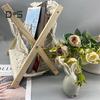 Подставка для журналов Boho, органайзер для хранения корзин, экономящая место, плетеная хлопковая веревка, деревянная подставка