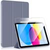 Case + Tempered Glass - for iPad - 11" (A16) - Shockproof Protection - Purple - Stand Wake-Up