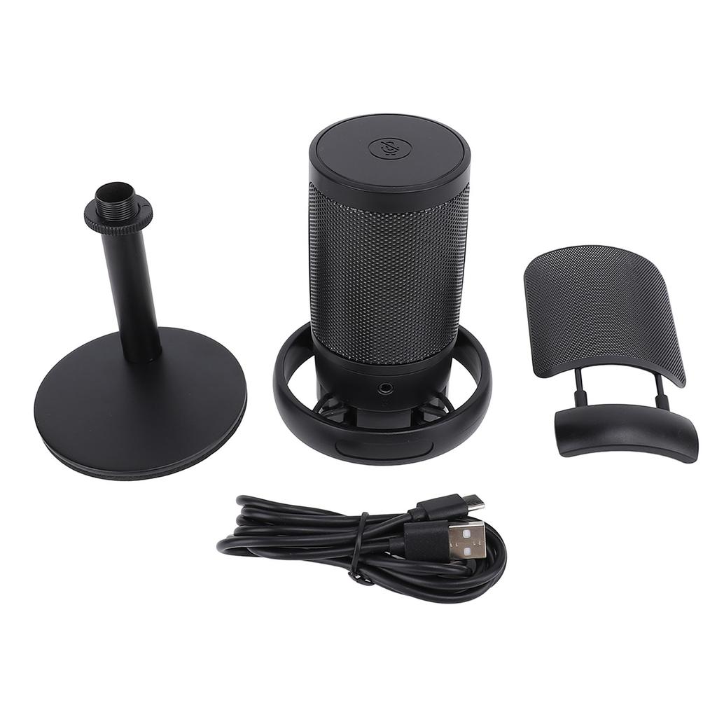 Игровой микрофон с функцией быстрого отключения звука, цветной подсветкой, USB-микрофон для ПК, конденсаторный микрофон с поп-фильтром, крепление на амортизатор