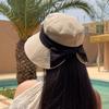 Японская большая шляпа шляпа рыбака для женщин летом повседневная и универсальная цветная блокировка тонкий стиль с защитой от солнца маленькая шляпа-панама