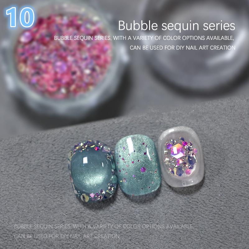 1Jar Bubble Nail Glitter Coarse Fine Mixed Large Irregular Hexagonal Sequins for DIY Jewelry Decoration Nail Art