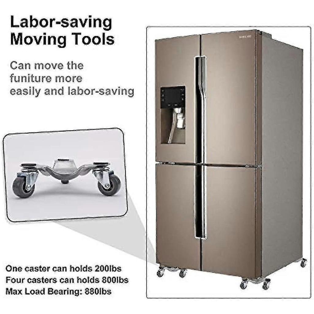 4 Pack 6 Inch Steel Tri-dolly Set For Moving Furniture And Appliances 220lbs Load Capacity