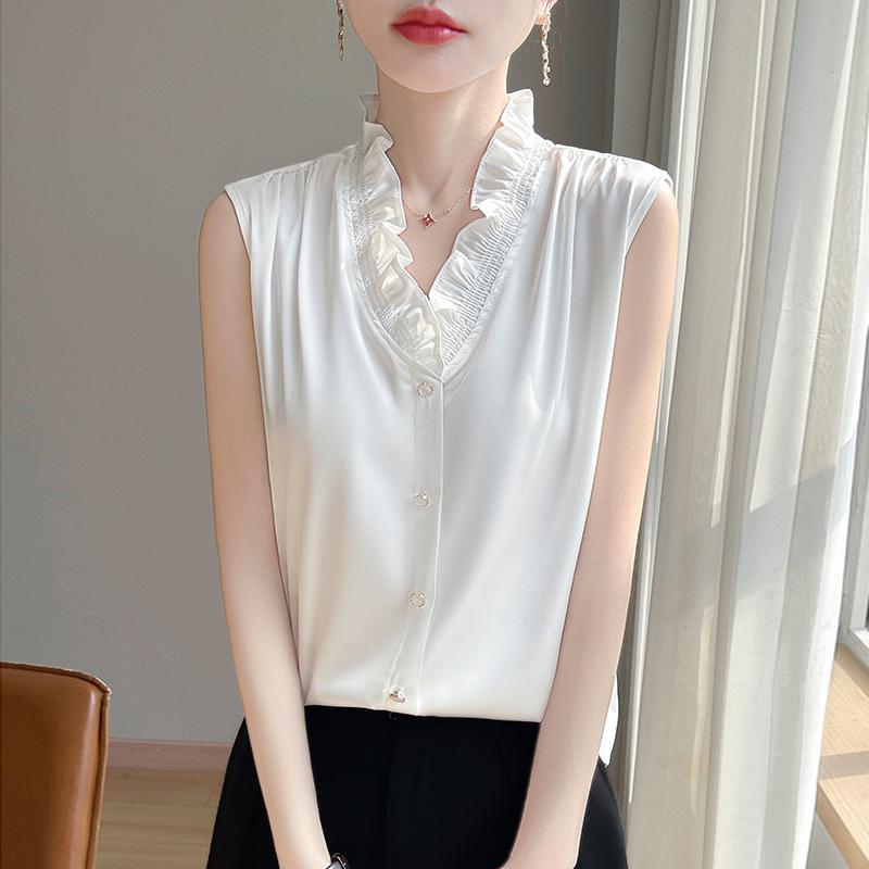 Женская летняя рубашка из шелка тутового шелкопряда, 50% шелка, 50% полиэстера, дышащая, легкая, с короткими рукавами, для поездок на работу, повседневная мода
