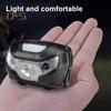 Налобный фонарь с датчиком наружного освещения и регулируемым оголовьем, супер яркий, водонепроницаемый, перезаряжаемый через USB, легкий светодиодный налобный фонарь для ночной рыбалки и бега