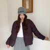 Fashion design short round neck down cotton-padded jacket for women to keep warm and thin in winter