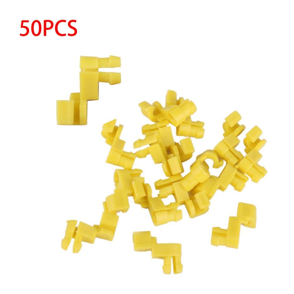 1 Set / 50 Pcs Nylon Door Lock Rod Clips Retainer For Replace 6929312040 Yellow