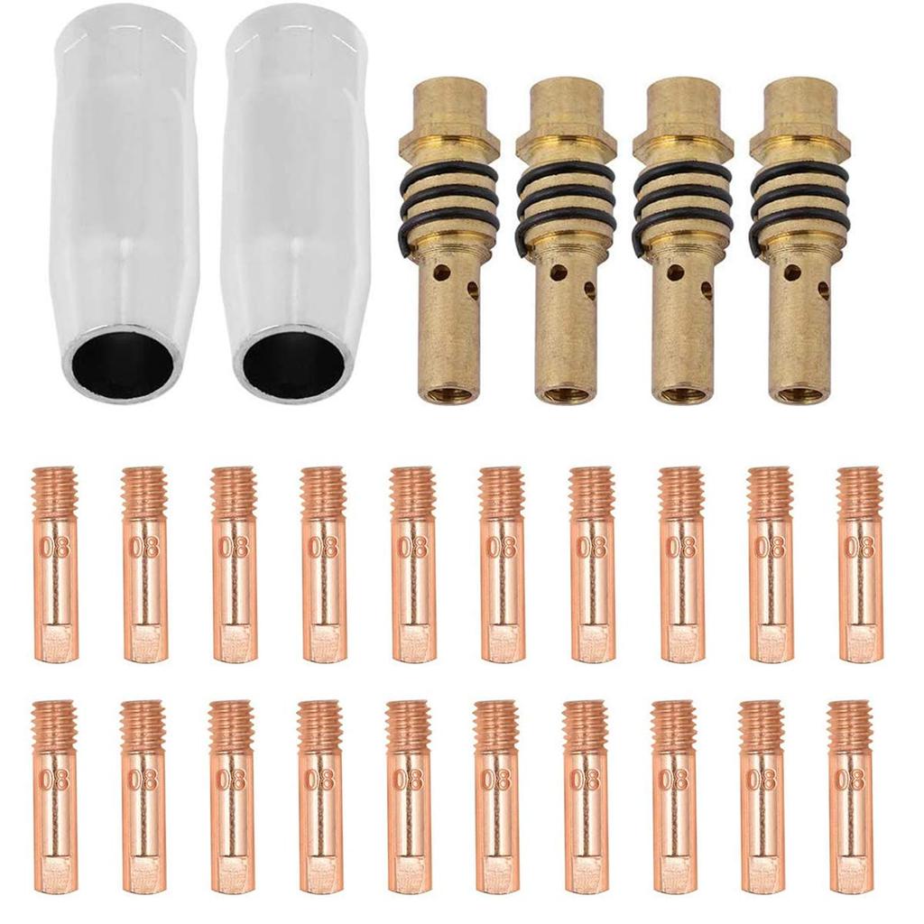 Lndb 26 шт. Комплект принадлежностей для сварочного пистолета MIG Сопло Контактный наконечник сварочной горелки Аксессуары для сварочной горелки Керамическое сопло Контактный наконечник сопла