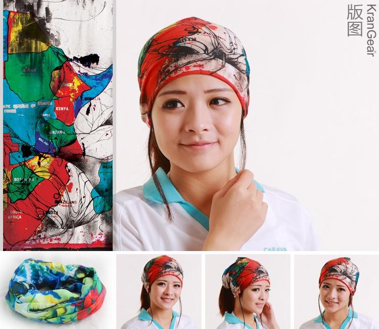 2020 Hot New Women Fashion Print Sport Elastic Headwraps Hair Band Cycling Face Scarf 3pcs-Random