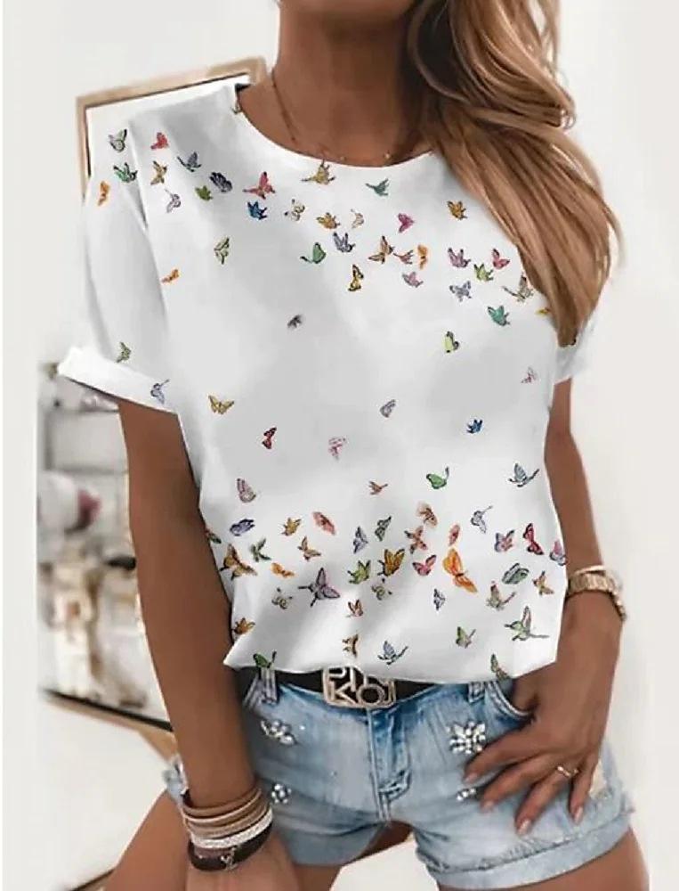 Womens European Clothing And American Hot Item Creative Color Flower 3d Printed Tshirt For Women 3222 Ema
