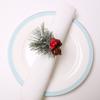 6pcs Artificial Napkin Holder Wooden Napkin Buckle Christmas Pine Needle Napkin Ring  Kitchen