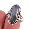 Natural Labradorite Gemstone 925 Solid Sterling Silver Jewelry Ring S.7.5 M2t22