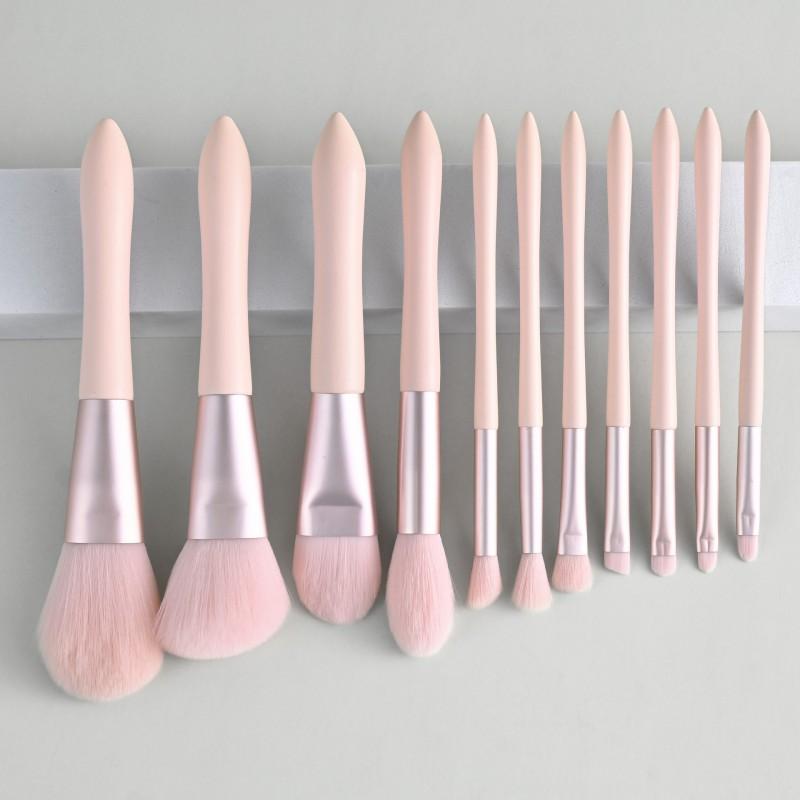 11pcs Makeup Brush Set With Bag Eyeshadow Blush Foundation Powder Portable Beauty Tools