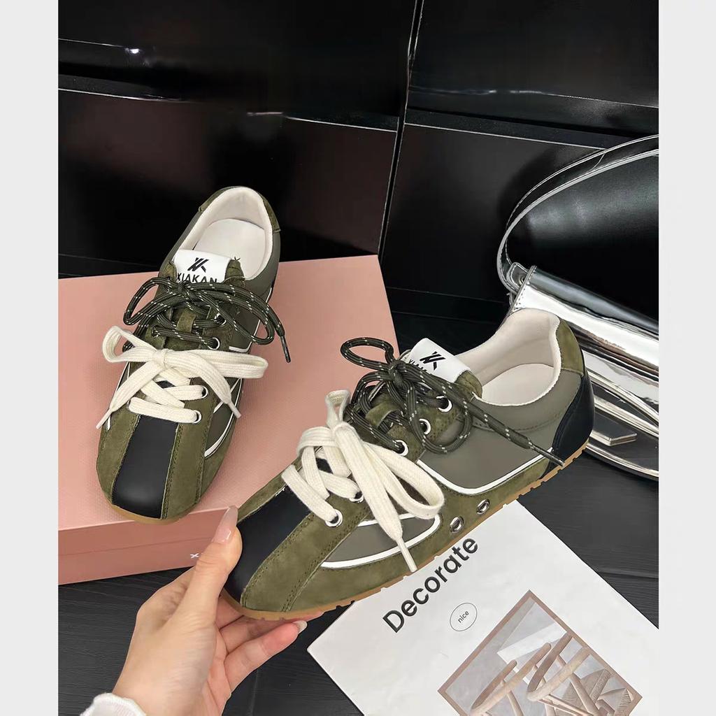 Корейские нишевые ретро кроссовки для тренировок в немецком стиле с внутренней танкеткой, женские 2025 новинка, дышащие, универсальные, на плоской подошве, повседневные спортивные кроссовки Forrest Gump