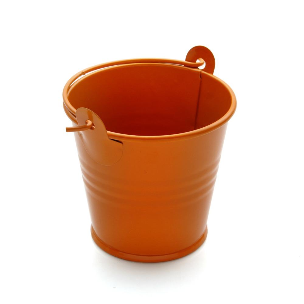Однотонное мини-ведро, железная корзина для хранения, аксессуары для кукольного домика, домашний сад