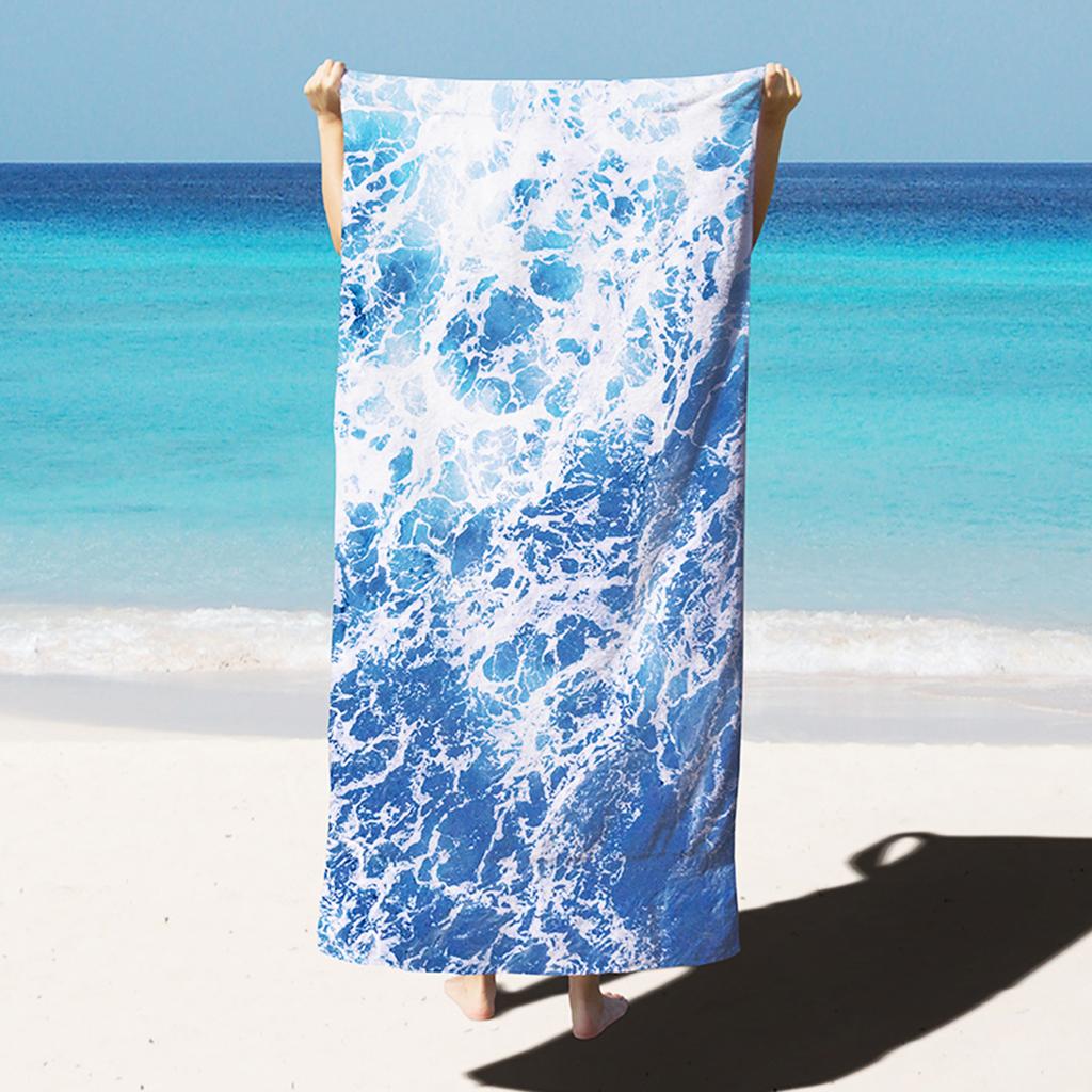 Multiple Types Microfiber Blanket Quick Drying Beach Towels, Oversized Printing Towel, Super Absorbent Pool Towel Blanket 1PC