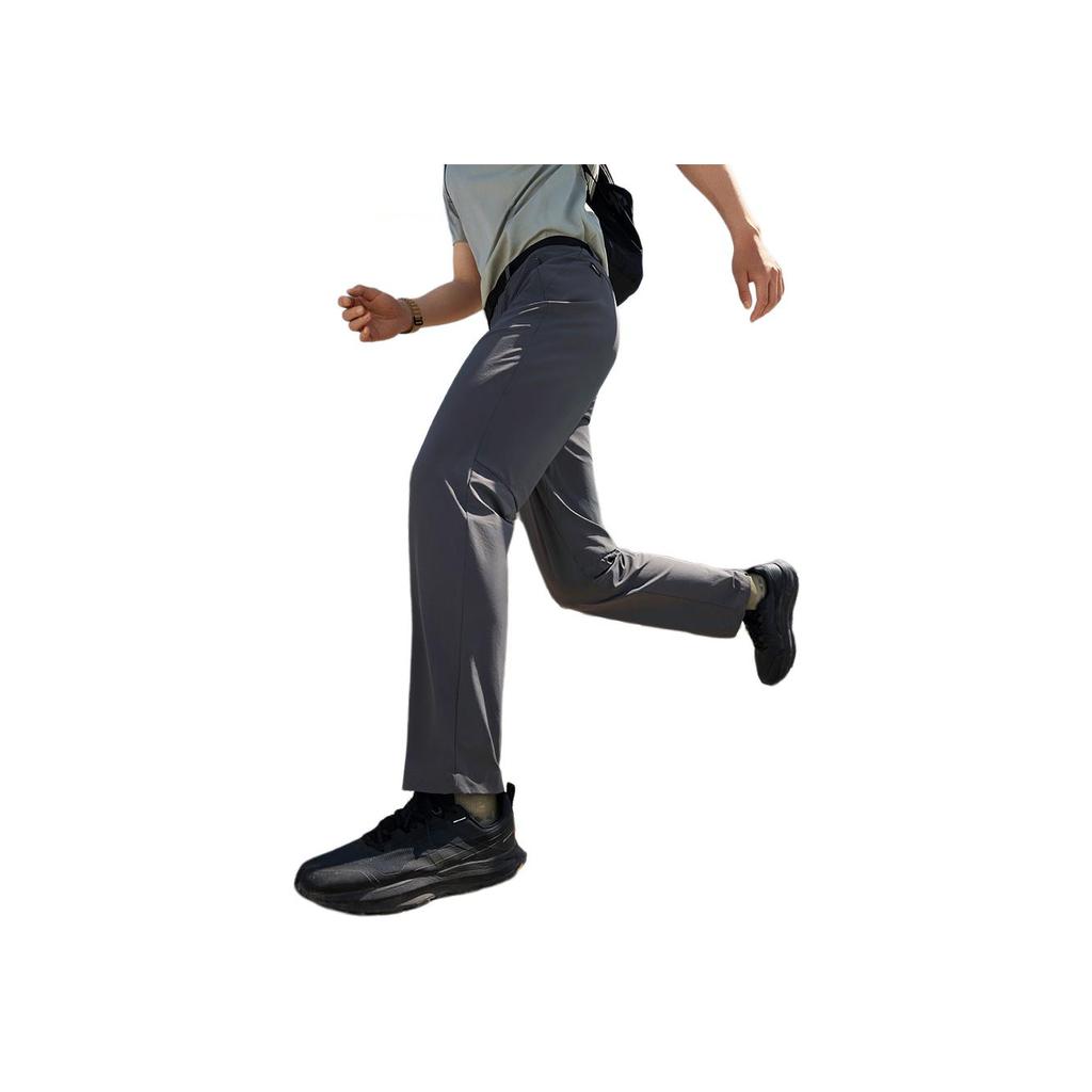 Anta Champion Outdoor Series Однотонные спортивные брюки средней посадки с водоотталкивающими и дышащими свойствами прямого кроя для мужчин низ Замок-серый 152520507-4