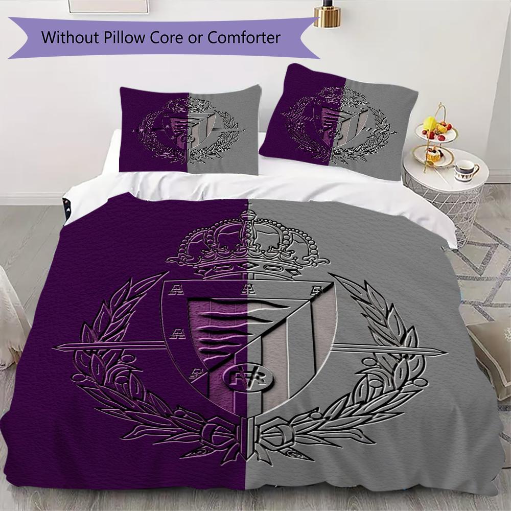 Real Valladolid Pattern Bedding uilt Set uilt Cover Pillowcase Home Decoration Birthday Gift (1 * duvet cover + 2 * pillowcase without core)