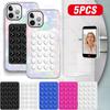 5-1Pack Strong Grip Holder Adhesive Silicone Suction Phone Case Mount Anti-Slip Hands-Free Sticky Cell Phone Grip Stands