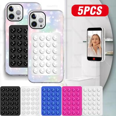 5-1Pack Strong Grip Holder Adhesive Silicone Substick Case Mount Anti-Slip Hands-Free Sticky Cell Phone Hands-Free Holder Stands