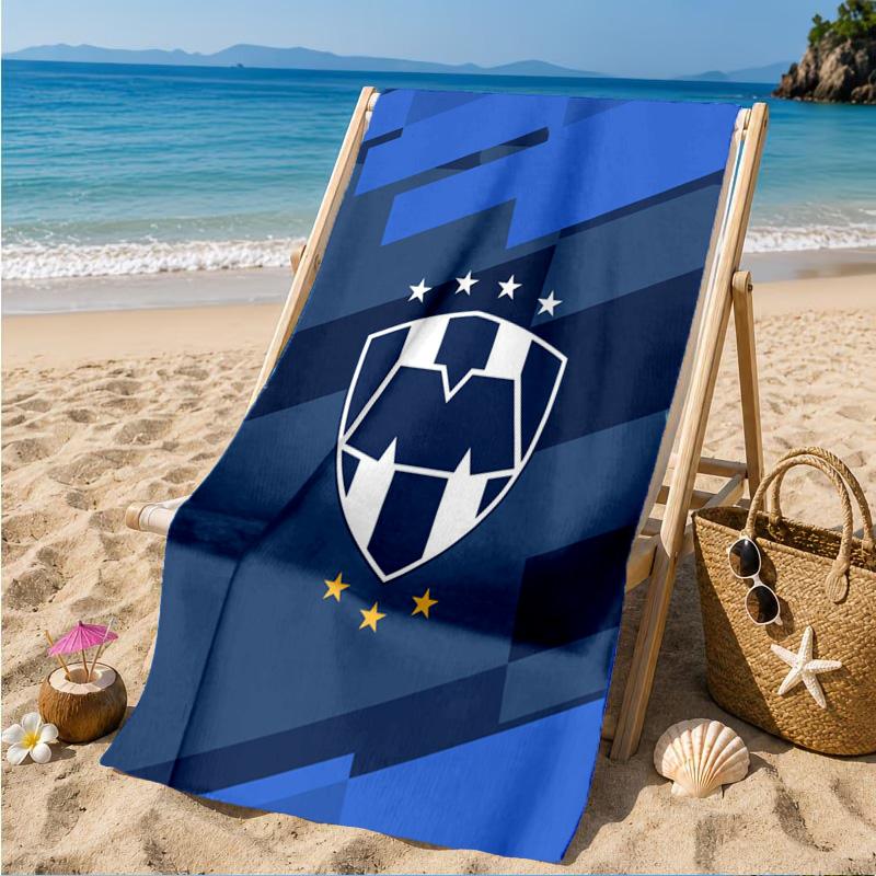 Monter-rey Football Crest Art Printed Microfiber Beach Towel, Soft And Absorbent, Quick-Dry, Ideal for Summer Travel, Beach Essential, Swimming Pool