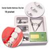 18pcs/set Dental Saddle Contoured Metal Matrices Matrix Set Dental Sectional Matrices Universal Kit with Spring Clip