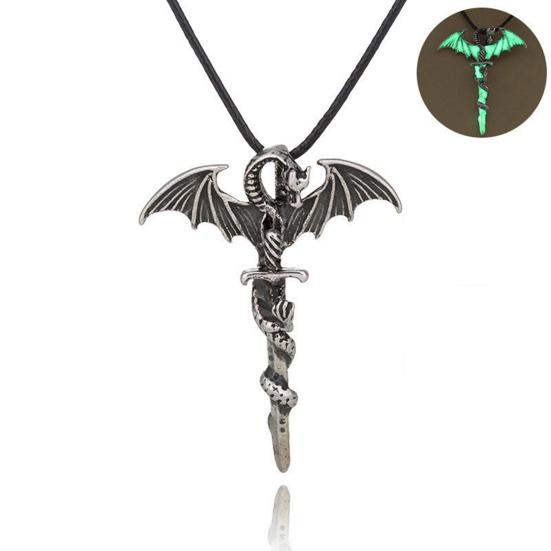 Винтажное светящееся в темноте ожерелье с подвеской в виде креста, светящиеся украшения на Хэллоуин