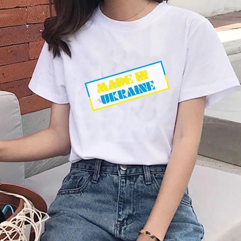 Ukraine Ladies T Shirt Summer Premium Short Sleeve T Shirt Flag Classic Ukraine Gift T Shirt Girls Harajuku Love T Shirt Tops Unisex
