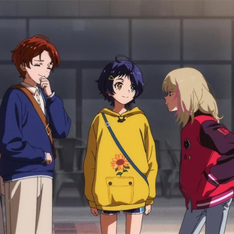 Костюм для косплея аниме WONDER EGG PRIORITY Sawaki Momoe, униформа, кампусный стиль, синий вязаный топ