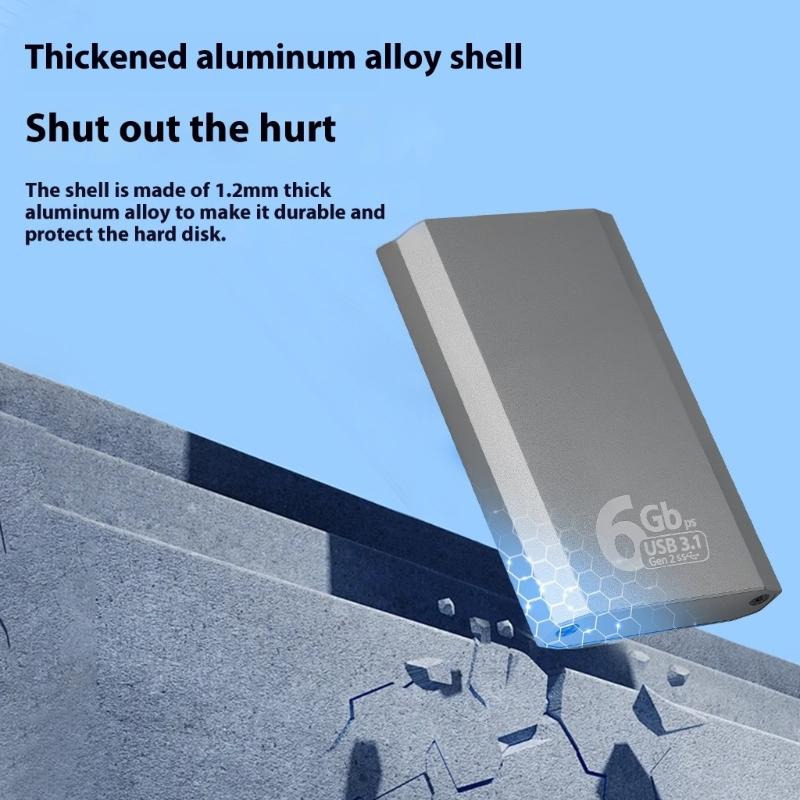 Aluminum mSATA External Drive Enclosure Fast USB 3.1 Heat Dissipation Secure Storage Solution for Work Accessories