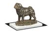Pug - Dog Figurine, Statue On White Marble, Trophy for Dog Show Exhibition