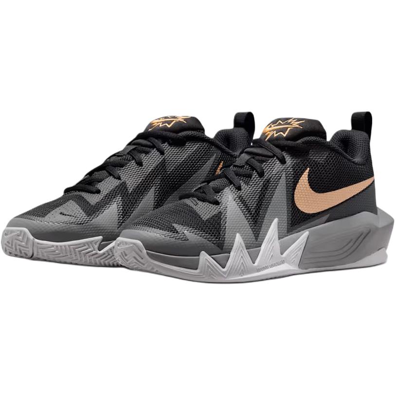 Nike Breathable Low top Children's Basketball Shoes Black Gray Kids' IH2308-001